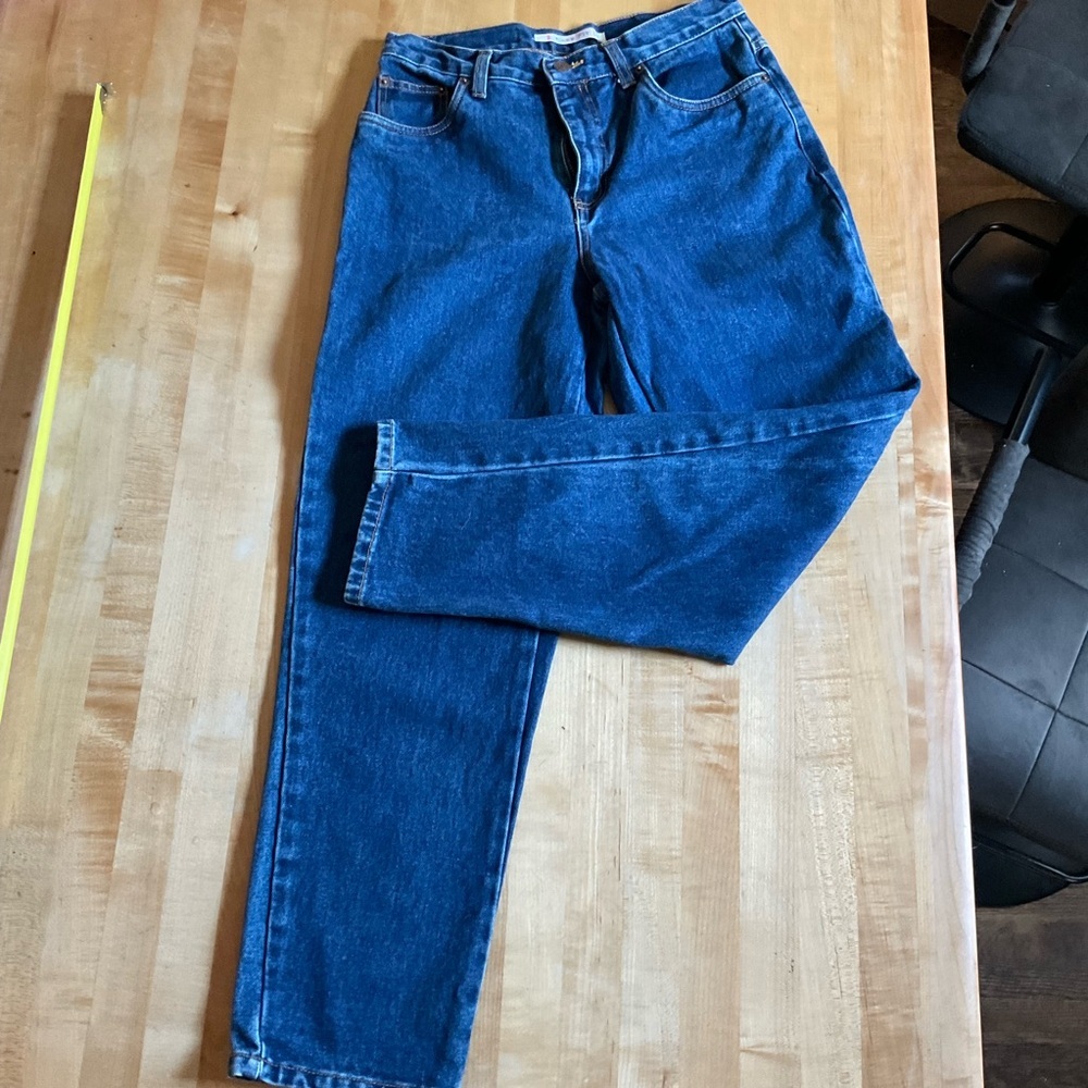 Bill Blass Dark Blue Straight Leg Jeans - Picture 11 of 12